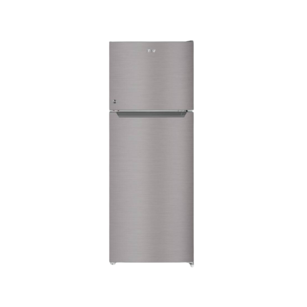 MIKA Fridge, 138L, 2 Door Top Mount Freezer Defrost (Direct Cool), Line Silver Dark