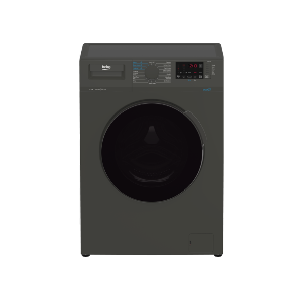 BEKO Washing Machine, 8Kg, Full Auto Front Load Wash Only, Manhattan Grey