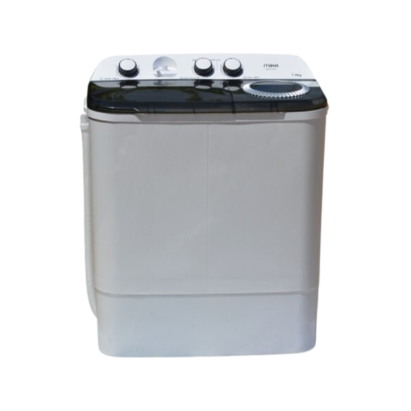 MIKA Washing Machine, 7kg, Semi Automatic, Twin Tub, White & Grey