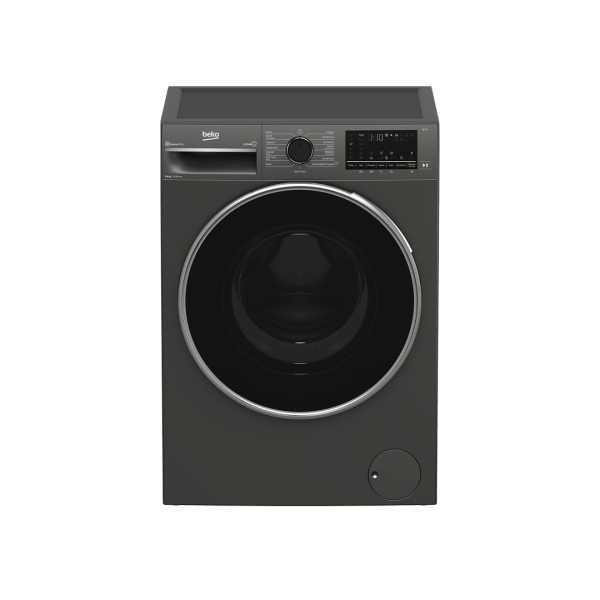 BEKO Washing Machine, 10Kg, Full Auto Front Load Wash Only, Manhaten Gray