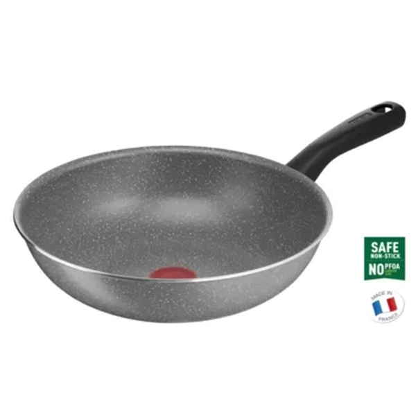 TEFAL Cook Natural Stone Effect Aluminium Ptfe Wokpan 28Cm