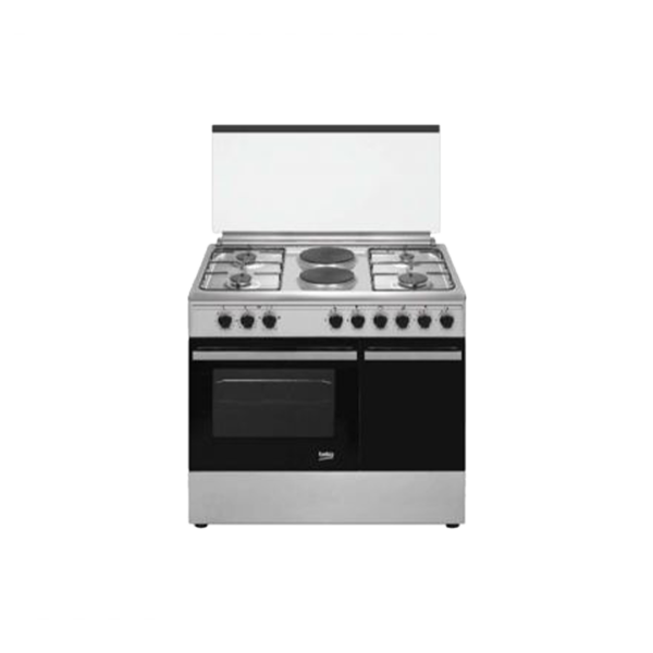 BEKO Standing Cooker, 90cm X 60cm, 4 + 2, Electric Oven, Inox