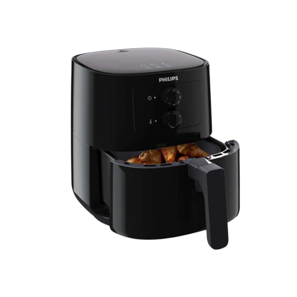 PHILIPS Essential  Air fryer Black, Fry, Bake, Grill, Roast and Ev en reheat. 800G, 4.1L, Rapid Air Tech