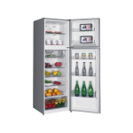 MIKA Fridge, 247L, 2 Door Top Mount Freezer No Frost (Frost Free), Inox Line Brush