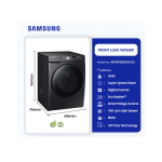 SAMSUNG Washing Machine, 18Kg, Full Auto Front Load Wash Only, Black