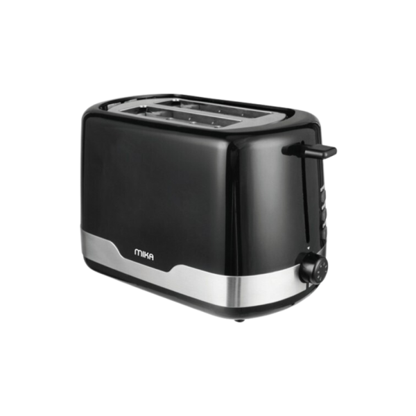 MIKA Toaster, 2 Slice, Black With Stainless Steel Trim