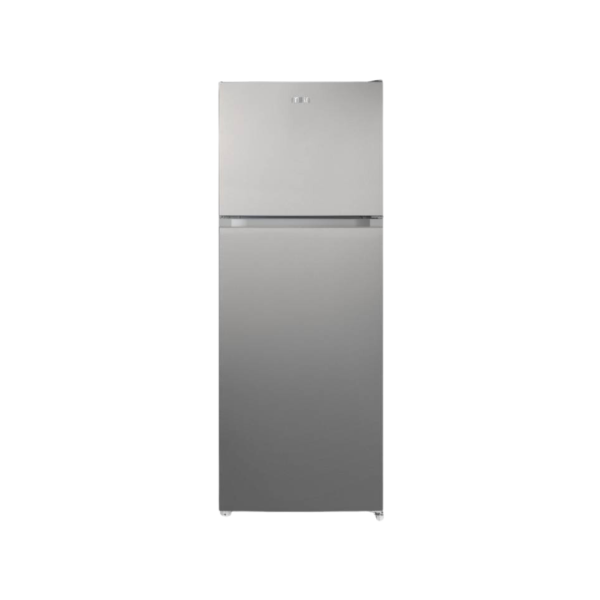 MIKA Fridge, 138L, 2 Door Top Mount Freezer Defrost (Direct Cool), Inox Line Brush