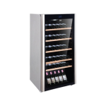 MIKA Wine Chiller, 72 Bottles, Oak Shelves, Black