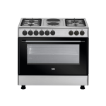 BEKO Standing Cooker, 90cm X 60cm, 4 + 2, Electric Oven, Silver