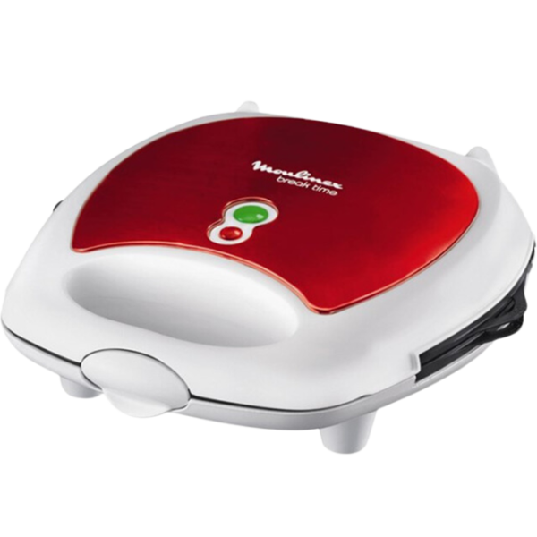 MOULINEX Sandwich Maker, 3 Slice, 700W, Red Ruby & SS