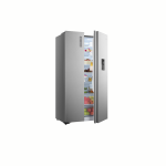 HISENSE Fridge, 519L, 2 Door Side By Side No Frost (Frost Free), With Water Dispenser, Silver