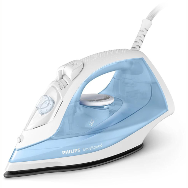 PHILIPS Steam Iron, Non-stick Soleplate, White & Sky Blue