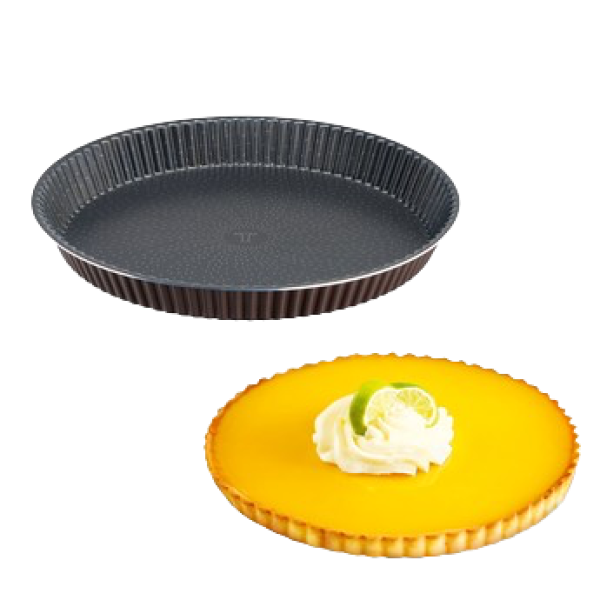 TEFAL Perfect Bake Aluminium Non Stick Fluted Tart Tin, 27Cm