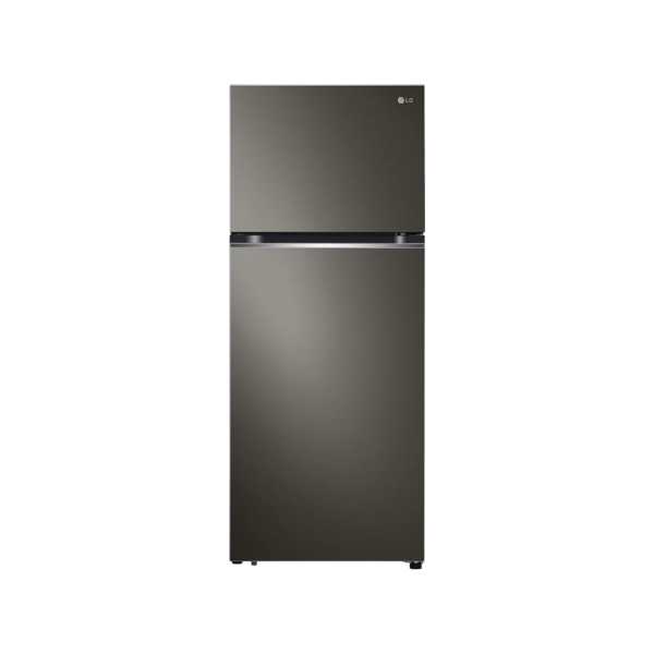 LG Fridge, 335L, 2 Door Top Mount Freezer No Frost (Frost Free), Black Steel