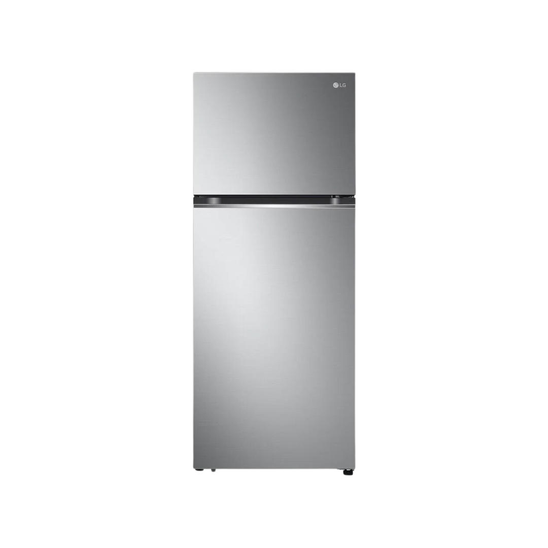 LG Fridge 395L, 2 Door Top Mount Freezer No Frost (Frost Free), Black Steel