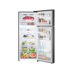 LG Fridge, 335L, 2 Door Top Mount Freezer No Frost (Frost Free), Black Steel