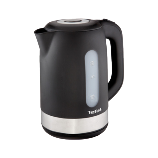 TEFAL Kettle, Plastic, 1.7L, Cordless, 2,400W, Black