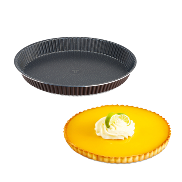 TEFAL Perfect Bake Aluminium Non Stick Fluted Tart Tin, 30Cm