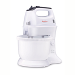 MOULINEX Hand Mixer, 300W, 5 Speed with Turbo, Dough Hooks, White