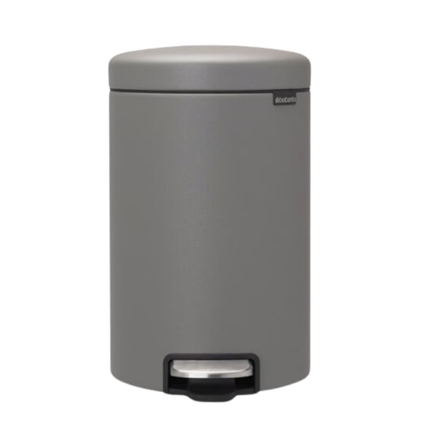 BRABANTIA Pedal Bin New Icon, 12L Mineral Concrete Grey