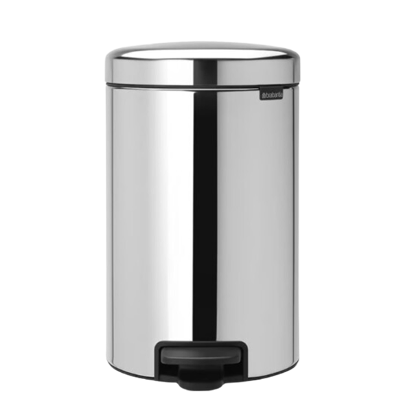 BRABANTIA Pedal Bin New Icon, 12L Brilliant Steel