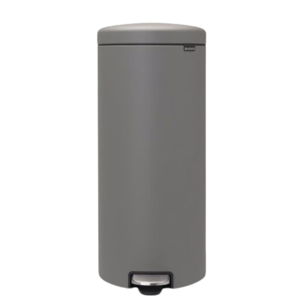 BRABANTIA Pedal Bin New Icon, 30L Mineral Concrete Grey