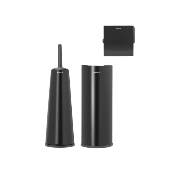 BRABANTIA Renew Toilet Accessory Set Of 3 Matte Black