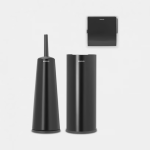 BRABANTIA Renew Toilet Accessory Set Of 3 Matte Black